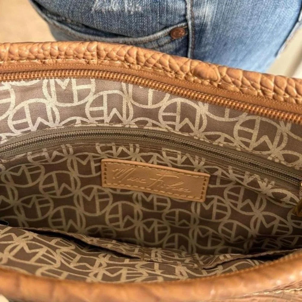Y2K 2000s Marc fisher brown reptile print shoulder bag